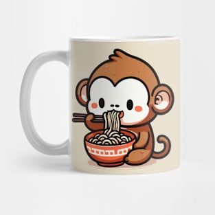 Kawaii monkey eat Ramen Mug